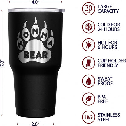 Born To Fish - Forced To Work - Fishing Travel Mug - American Flag Coffee Travel Mug - Dad Fishing Tumbler - Double Insulated Tumbler - 30 oz - Colors B
