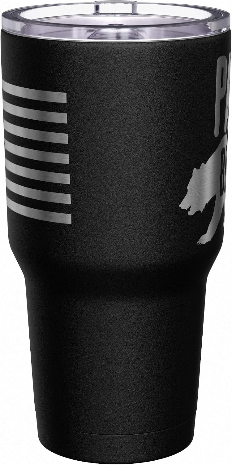 Born To Fish - Forced To Work - Fishing Travel Mug - American Flag Coffee Travel Mug - Dad Fishing Tumbler - Double Insulated Tumbler - 30 oz - Colors B