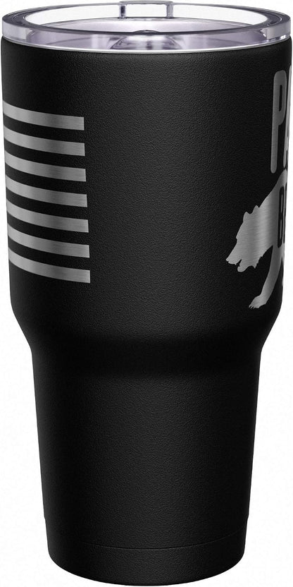 Born To Fish - Forced To Work - Fishing Travel Mug - American Flag Coffee Travel Mug - Dad Fishing Tumbler - Double Insulated Tumbler - 30 oz - Colors B