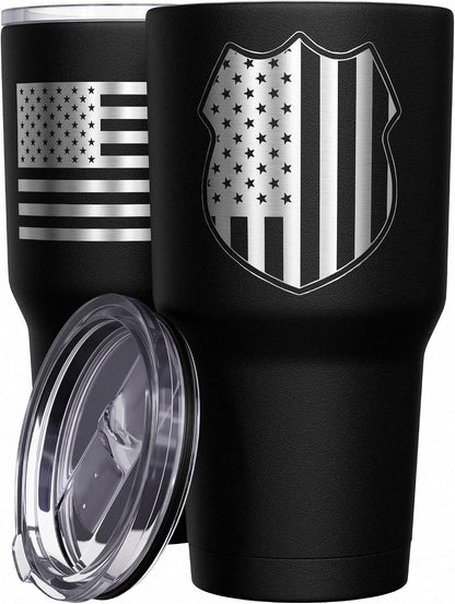 Born To Fish - Forced To Work - Fishing Travel Mug - American Flag Coffee Travel Mug - Dad Fishing Tumbler - Double Insulated Tumbler - 30 oz - Colors B