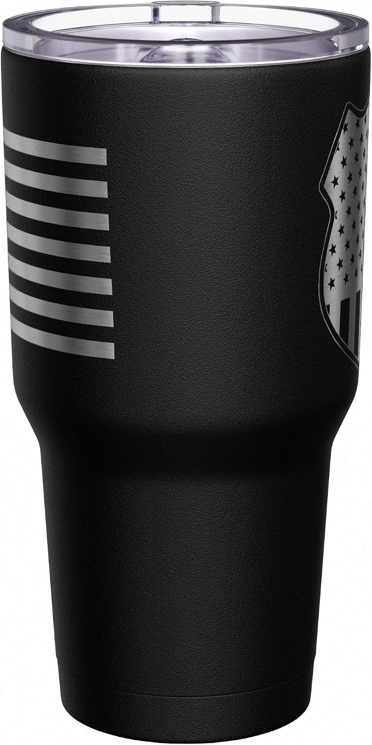 Born To Fish - Forced To Work - Fishing Travel Mug - American Flag Coffee Travel Mug - Dad Fishing Tumbler - Double Insulated Tumbler - 30 oz - Colors B