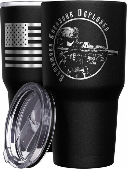 Born To Fish - Forced To Work - Fishing Travel Mug - American Flag Coffee Travel Mug - Dad Fishing Tumbler - Double Insulated Tumbler - 30 oz - Colors B