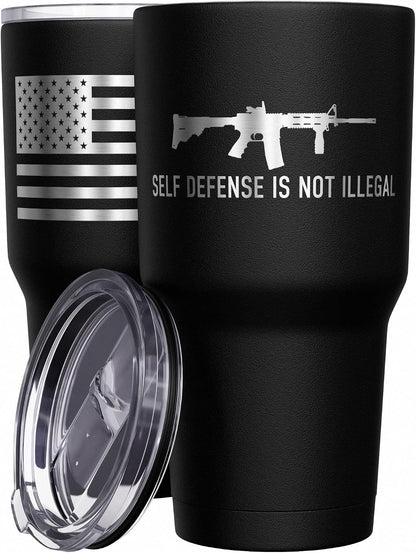 Born To Fish - Forced To Work - Fishing Travel Mug - American Flag Coffee Travel Mug - Dad Fishing Tumbler - Double Insulated Tumbler - 30 oz - Colors B