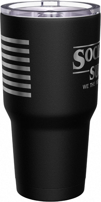 Born To Fish - Forced To Work - Fishing Travel Mug - American Flag Coffee Travel Mug - Dad Fishing Tumbler - Double Insulated Tumbler - 30 oz - Colors B