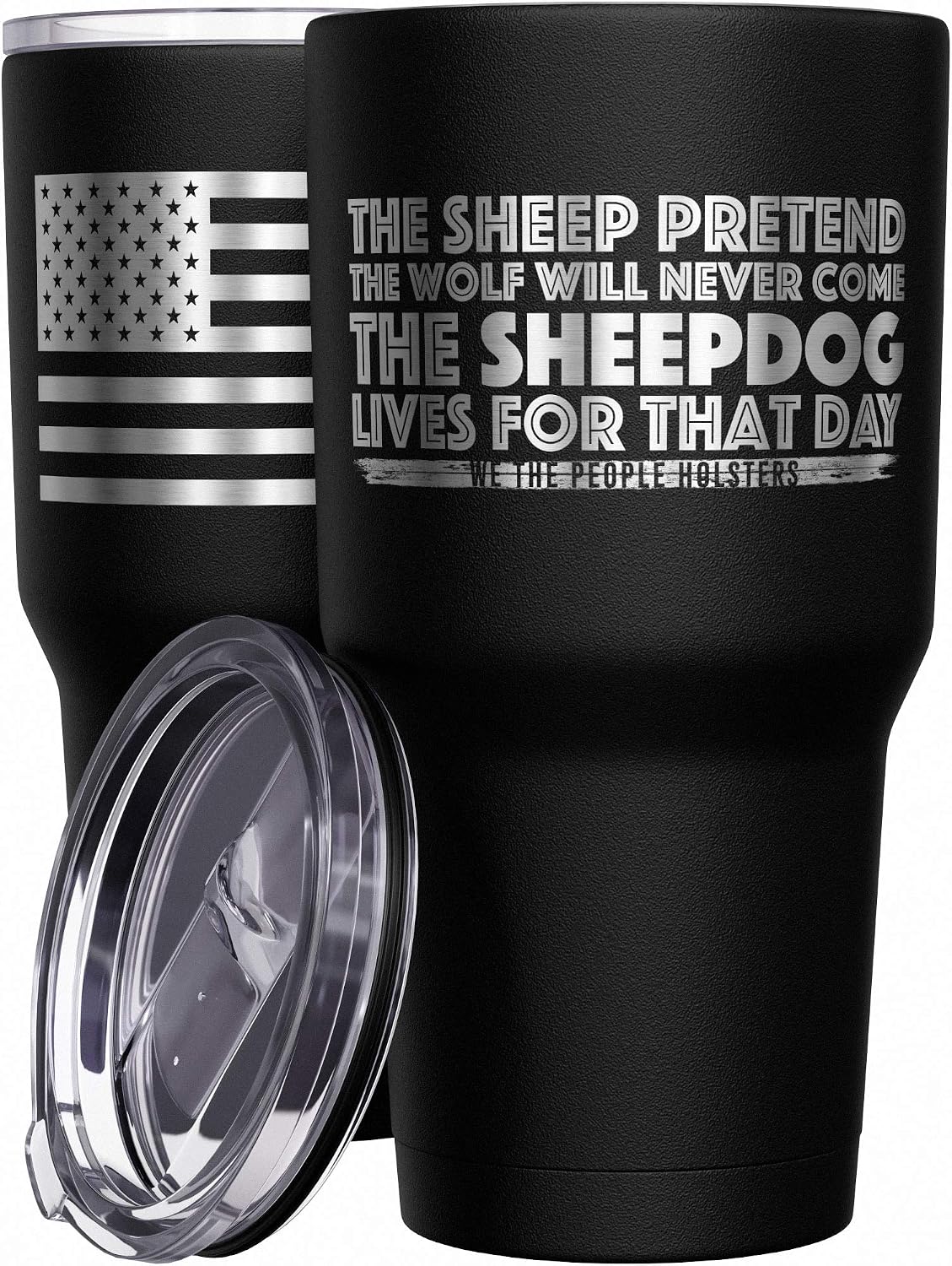 Born To Fish - Forced To Work - Fishing Travel Mug - American Flag Coffee Travel Mug - Dad Fishing Tumbler - Double Insulated Tumbler - 30 oz - Colors B