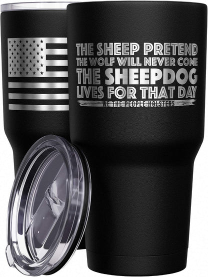 Born To Fish - Forced To Work - Fishing Travel Mug - American Flag Coffee Travel Mug - Dad Fishing Tumbler - Double Insulated Tumbler - 30 oz - Colors B