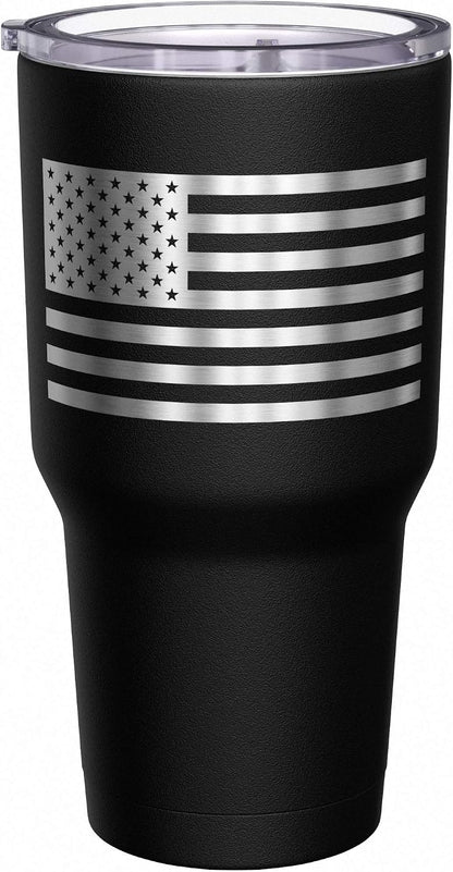 Born To Fish - Forced To Work - Fishing Travel Mug - American Flag Coffee Travel Mug - Dad Fishing Tumbler - Double Insulated Tumbler - 30 oz - Colors B