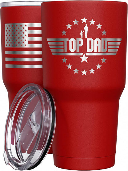 Born To Fish - Forced To Work - Fishing Travel Mug - American Flag Coffee Travel Mug - Dad Fishing Tumbler - Double Insulated Tumbler - 30 oz - Colors B