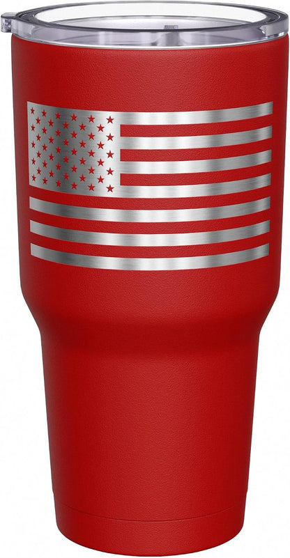 Born To Fish - Forced To Work - Fishing Travel Mug - American Flag Coffee Travel Mug - Dad Fishing Tumbler - Double Insulated Tumbler - 30 oz - Colors B