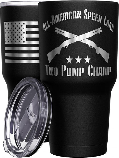 Born To Fish - Forced To Work - Fishing Travel Mug - American Flag Coffee Travel Mug - Dad Fishing Tumbler - Double Insulated Tumbler - 30 oz - Colors B