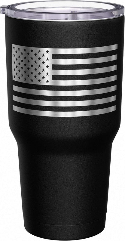 Born To Fish - Forced To Work - Fishing Travel Mug - American Flag Coffee Travel Mug - Dad Fishing Tumbler - Double Insulated Tumbler - 30 oz - Colors B