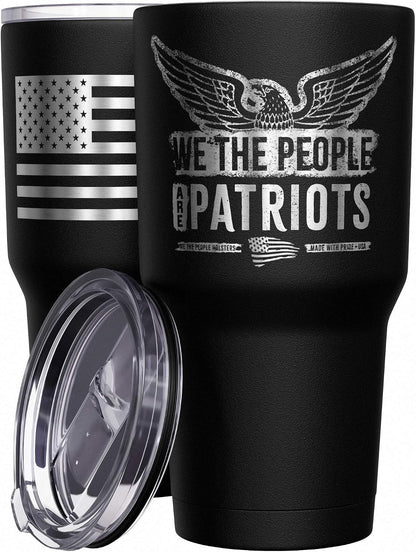 Born To Fish - Forced To Work - Fishing Travel Mug - American Flag Coffee Travel Mug - Dad Fishing Tumbler - Double Insulated Tumbler - 30 oz - Colors B