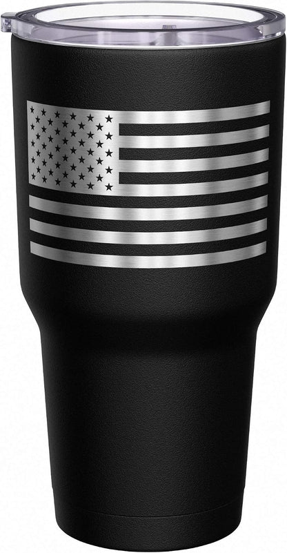 Born To Fish - Forced To Work - Fishing Travel Mug - American Flag Coffee Travel Mug - Dad Fishing Tumbler - Double Insulated Tumbler - 30 oz - Colors B