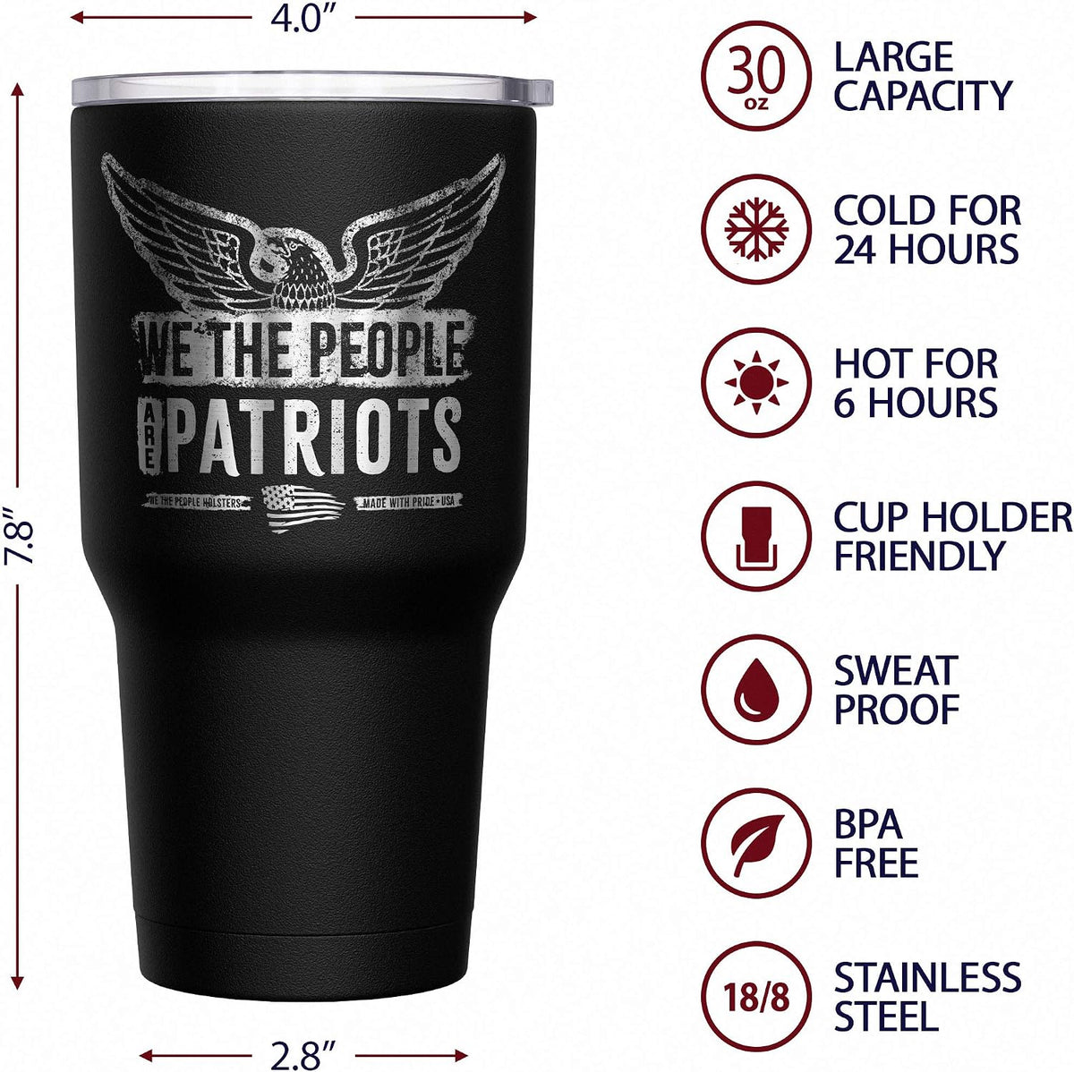 Born To Fish - Forced To Work - Fishing Travel Mug - American Flag Coffee Travel Mug - Dad Fishing Tumbler - Double Insulated Tumbler - 30 oz - Colors B
