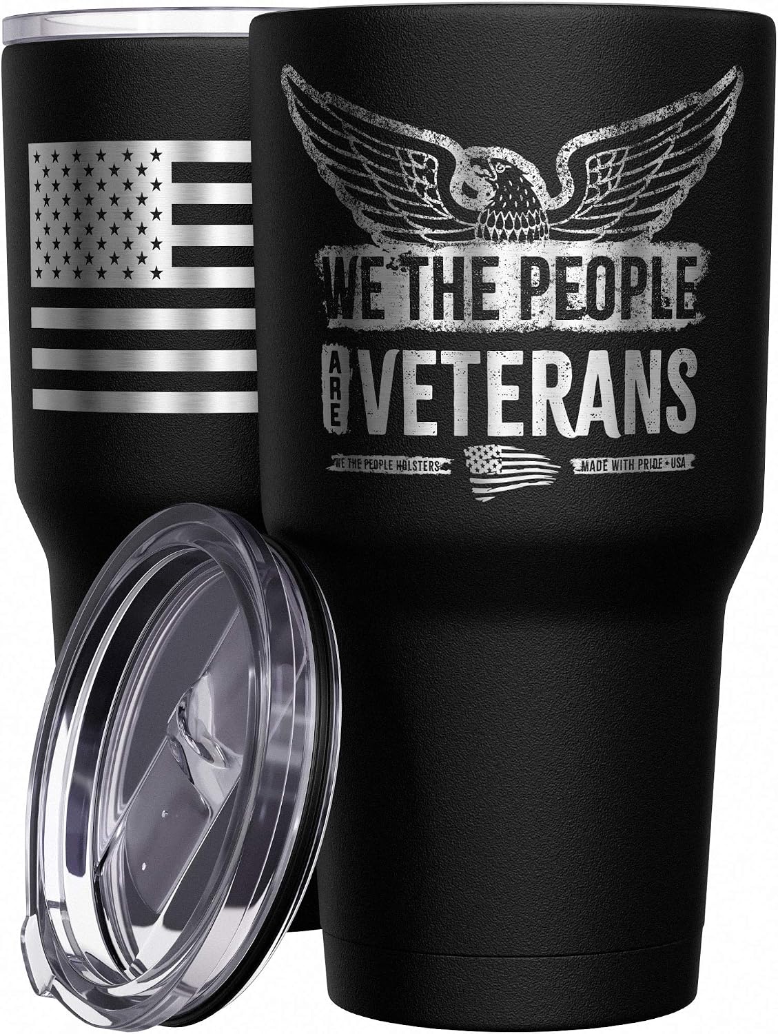 Born To Fish - Forced To Work - Fishing Travel Mug - American Flag Coffee Travel Mug - Dad Fishing Tumbler - Double Insulated Tumbler - 30 oz - Colors B