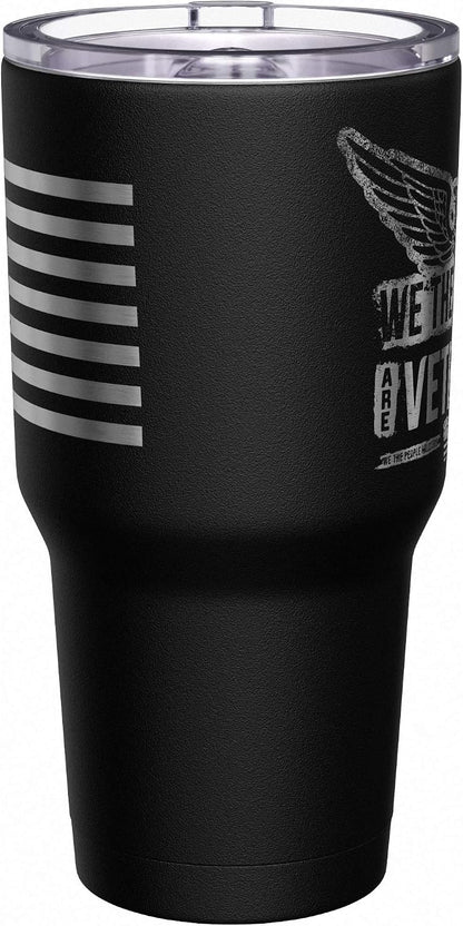 Born To Fish - Forced To Work - Fishing Travel Mug - American Flag Coffee Travel Mug - Dad Fishing Tumbler - Double Insulated Tumbler - 30 oz - Colors B