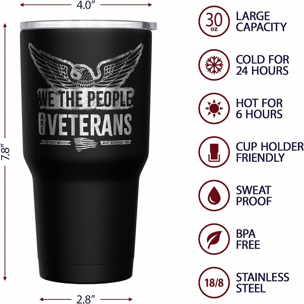 Born To Fish - Forced To Work - Fishing Travel Mug - American Flag Coffee Travel Mug - Dad Fishing Tumbler - Double Insulated Tumbler - 30 oz - Colors B