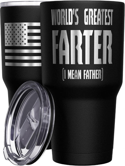 Born To Fish - Forced To Work - Fishing Travel Mug - American Flag Coffee Travel Mug - Dad Fishing Tumbler - Double Insulated Tumbler - 30 oz - Colors B
