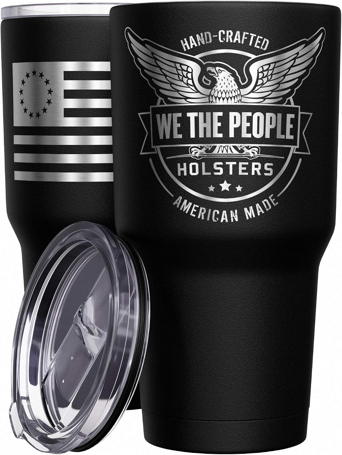 Born To Fish - Forced To Work - Fishing Travel Mug - American Flag Coffee Travel Mug - Dad Fishing Tumbler - Double Insulated Tumbler - 30 oz - Colors B