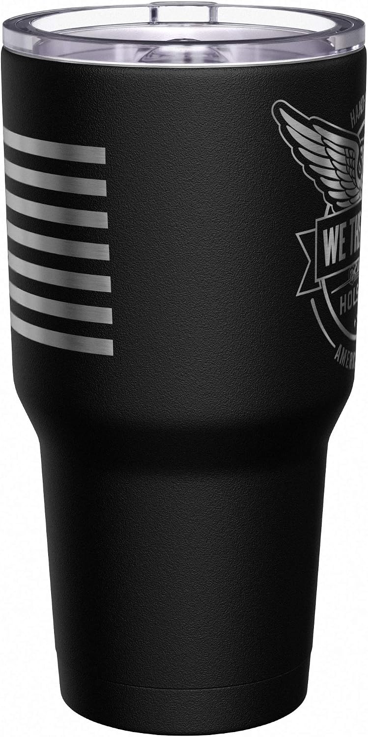 Born To Fish - Forced To Work - Fishing Travel Mug - American Flag Coffee Travel Mug - Dad Fishing Tumbler - Double Insulated Tumbler - 30 oz - Colors B