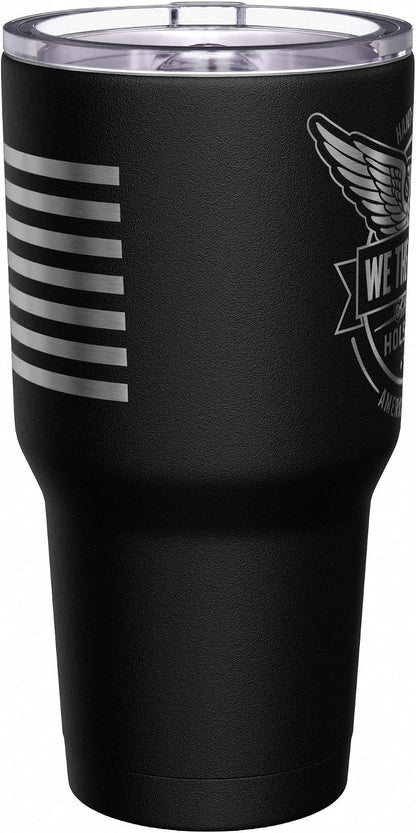 Born To Fish - Forced To Work - Fishing Travel Mug - American Flag Coffee Travel Mug - Dad Fishing Tumbler - Double Insulated Tumbler - 30 oz - Colors B