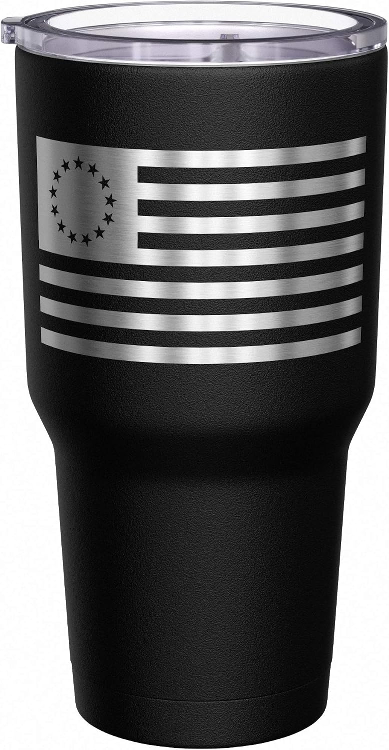 Born To Fish - Forced To Work - Fishing Travel Mug - American Flag Coffee Travel Mug - Dad Fishing Tumbler - Double Insulated Tumbler - 30 oz - Colors B