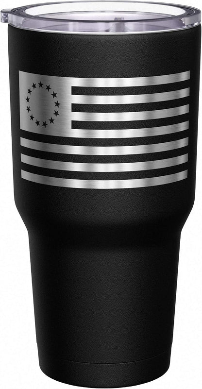 Born To Fish - Forced To Work - Fishing Travel Mug - American Flag Coffee Travel Mug - Dad Fishing Tumbler - Double Insulated Tumbler - 30 oz - Colors B