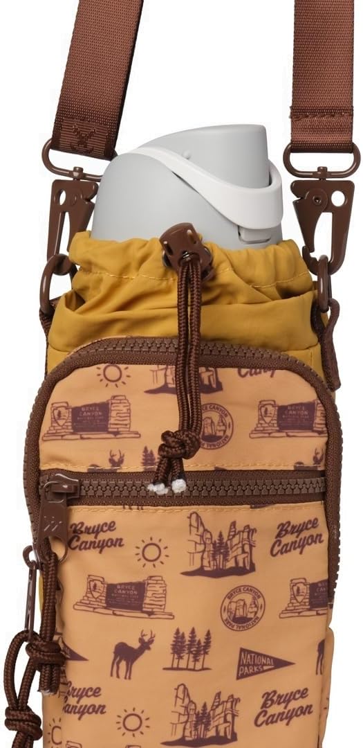 Water Bottle Sling Crossbody Bag – Small Cross Body Sling with Pockets for Water Bottle, Cash, Phone & Keys