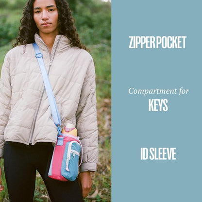 Water Bottle Sling Crossbody Bag – Small Cross Body Sling with Pockets for Water Bottle, Cash, Phone & Keys