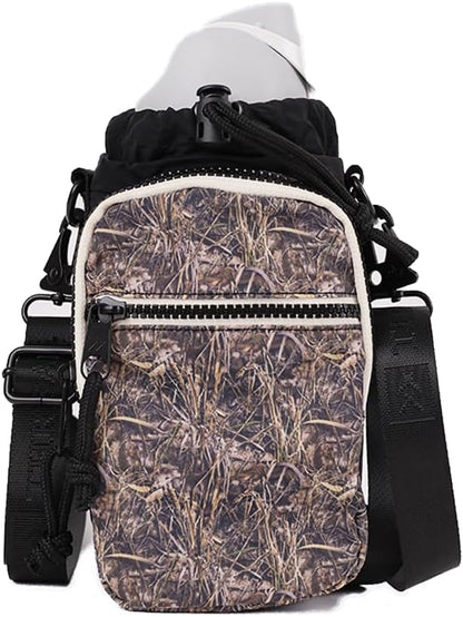 Water Bottle Sling Crossbody Bag – Small Cross Body Sling with Pockets for Water Bottle, Cash, Phone & Keys