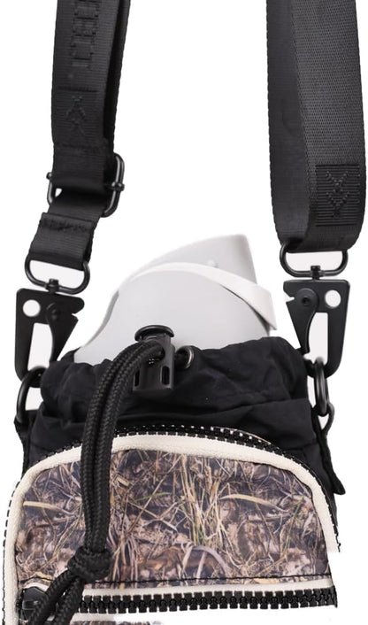 Water Bottle Sling Crossbody Bag – Small Cross Body Sling with Pockets for Water Bottle, Cash, Phone & Keys