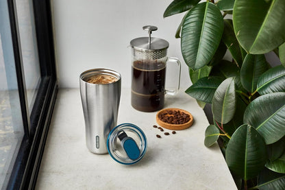 Insulated Tumbler - 18/8 Stainless Steel Vacuum Insulated Travel Tumbler with Leak Proof, Lockable Lid - Keeps Hot for 6hrs, Cold for 8hrs, Orange - 600ml | Vacuum Insulated, 18/8 Stainless Steel, Lockable Lid, One-Hand Opening, 6H Hot & 8H Cold, Fits