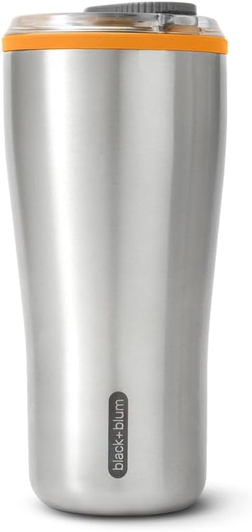 Insulated Tumbler - 18/8 Stainless Steel Vacuum Insulated Travel Tumbler with Leak Proof, Lockable Lid - Keeps Hot for 6hrs, Cold for 8hrs, Orange - 600ml | Vacuum Insulated, 18/8 Stainless Steel, Lockable Lid, One-Hand Opening, 6H Hot & 8H Cold, Fits