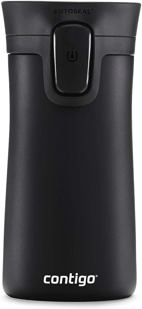 Pinnacle Autoseal Travel Mug, Stainless Steel Thermal Mug, Vacuum Flask, Leakproof Tumbler, Coffee Mug with BPA Free Easy-Clean Lid, 300 ml, Matte Black