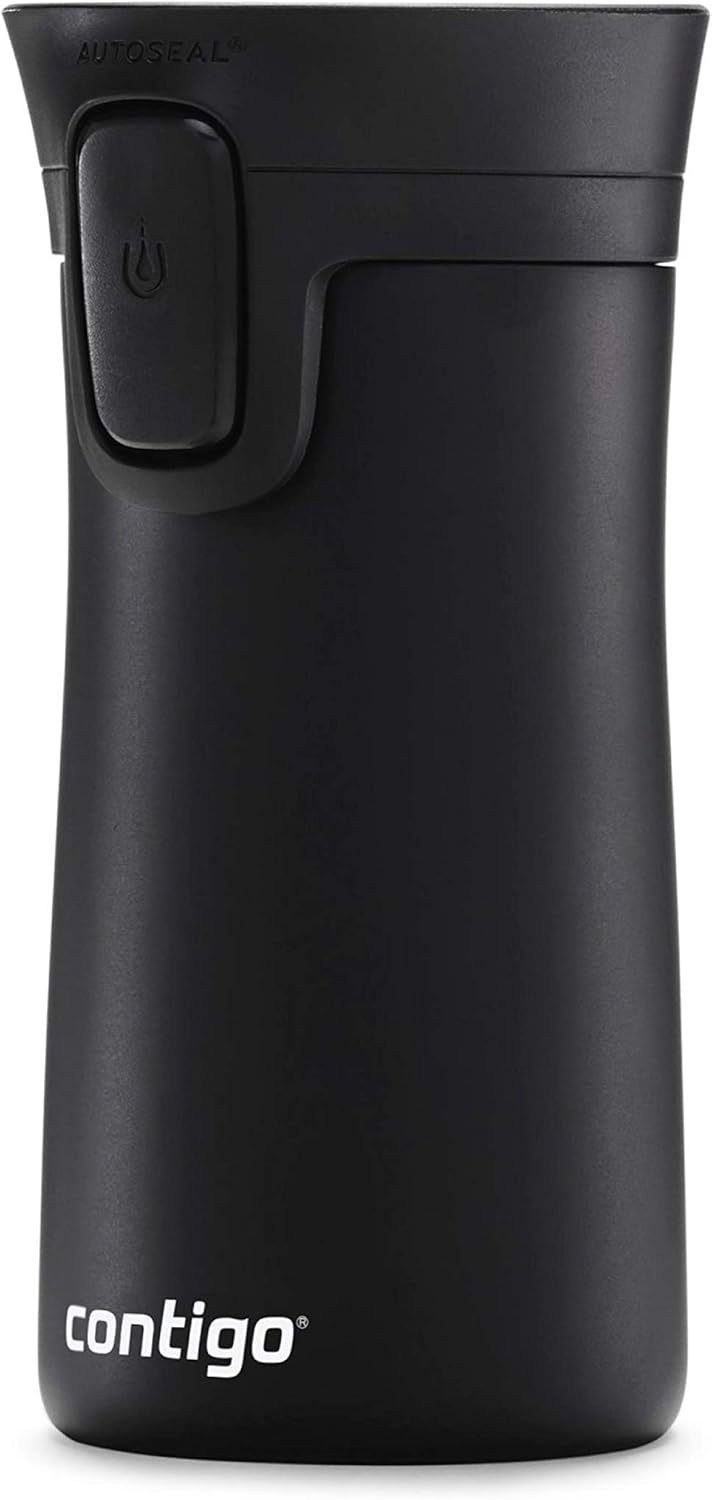 Pinnacle Autoseal Travel Mug, Stainless Steel Thermal Mug, Vacuum Flask, Leakproof Tumbler, Coffee Mug with BPA Free Easy-Clean Lid, 300 ml, Matte Black