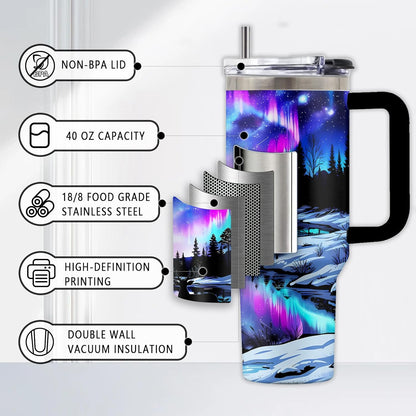 Might Be 40oz Tumbler, with Handle & Straw, Stainless Steel Cup | 40oz Insulated Tumbler, Travel Sport Coffee Water Bottle, Thanksgiving Christmas Birthday Gifts for Woman Man