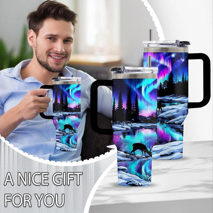 Might Be 40oz Tumbler, with Handle & Straw, Stainless Steel Cup | 40oz Insulated Tumbler, Travel Sport Coffee Water Bottle, Thanksgiving Christmas Birthday Gifts for Woman Man