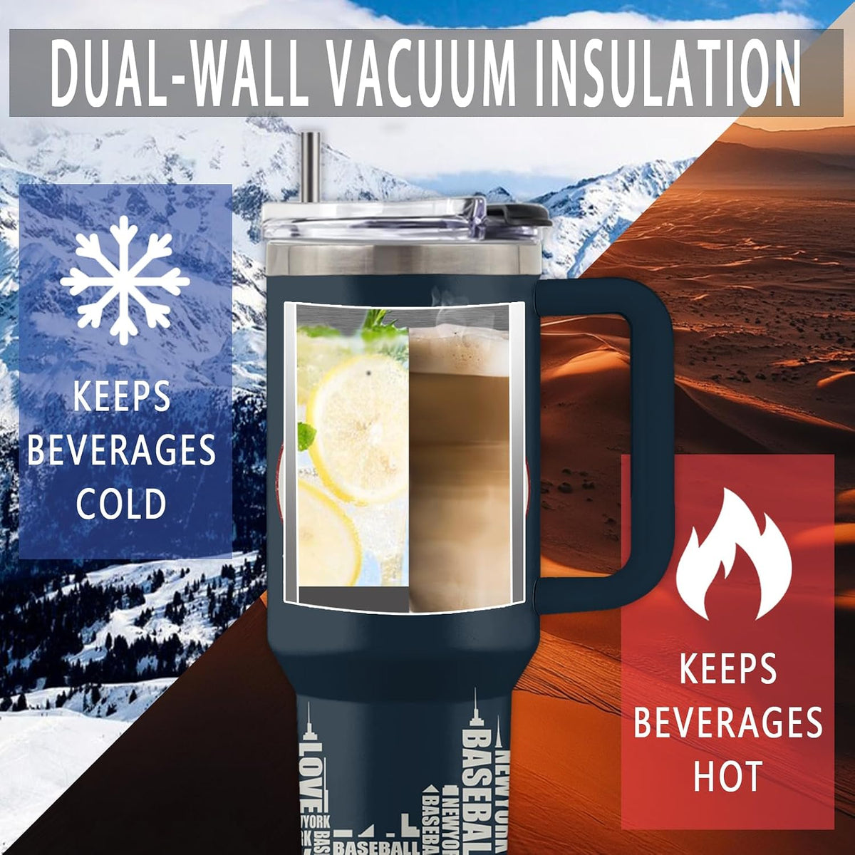 Might Be 40oz Tumbler, with Handle & Straw, Stainless Steel Cup | 40oz Insulated Tumbler, Travel Sport Coffee Water Bottle, Thanksgiving Christmas Birthday Gifts for Woman Man