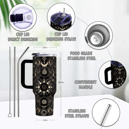 Might Be 40oz Tumbler, with Handle & Straw, Stainless Steel Cup | 40oz Insulated Tumbler, Travel Sport Coffee Water Bottle, Thanksgiving Christmas Birthday Gifts for Woman Man