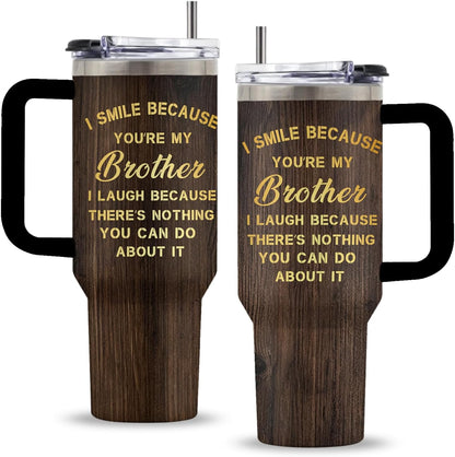 Might Be 40oz Tumbler, with Handle & Straw, Stainless Steel Cup | 40oz Insulated Tumbler, Travel Sport Coffee Water Bottle, Thanksgiving Christmas Birthday Gifts for Woman Man