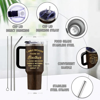 Might Be 40oz Tumbler, with Handle & Straw, Stainless Steel Cup | 40oz Insulated Tumbler, Travel Sport Coffee Water Bottle, Thanksgiving Christmas Birthday Gifts for Woman Man