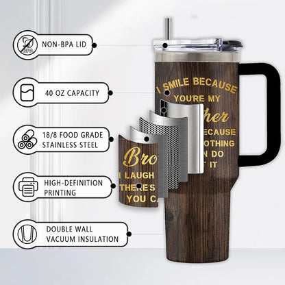 Might Be 40oz Tumbler, with Handle & Straw, Stainless Steel Cup | 40oz Insulated Tumbler, Travel Sport Coffee Water Bottle, Thanksgiving Christmas Birthday Gifts for Woman Man