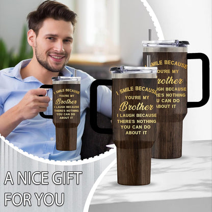 Might Be 40oz Tumbler, with Handle & Straw, Stainless Steel Cup | 40oz Insulated Tumbler, Travel Sport Coffee Water Bottle, Thanksgiving Christmas Birthday Gifts for Woman Man