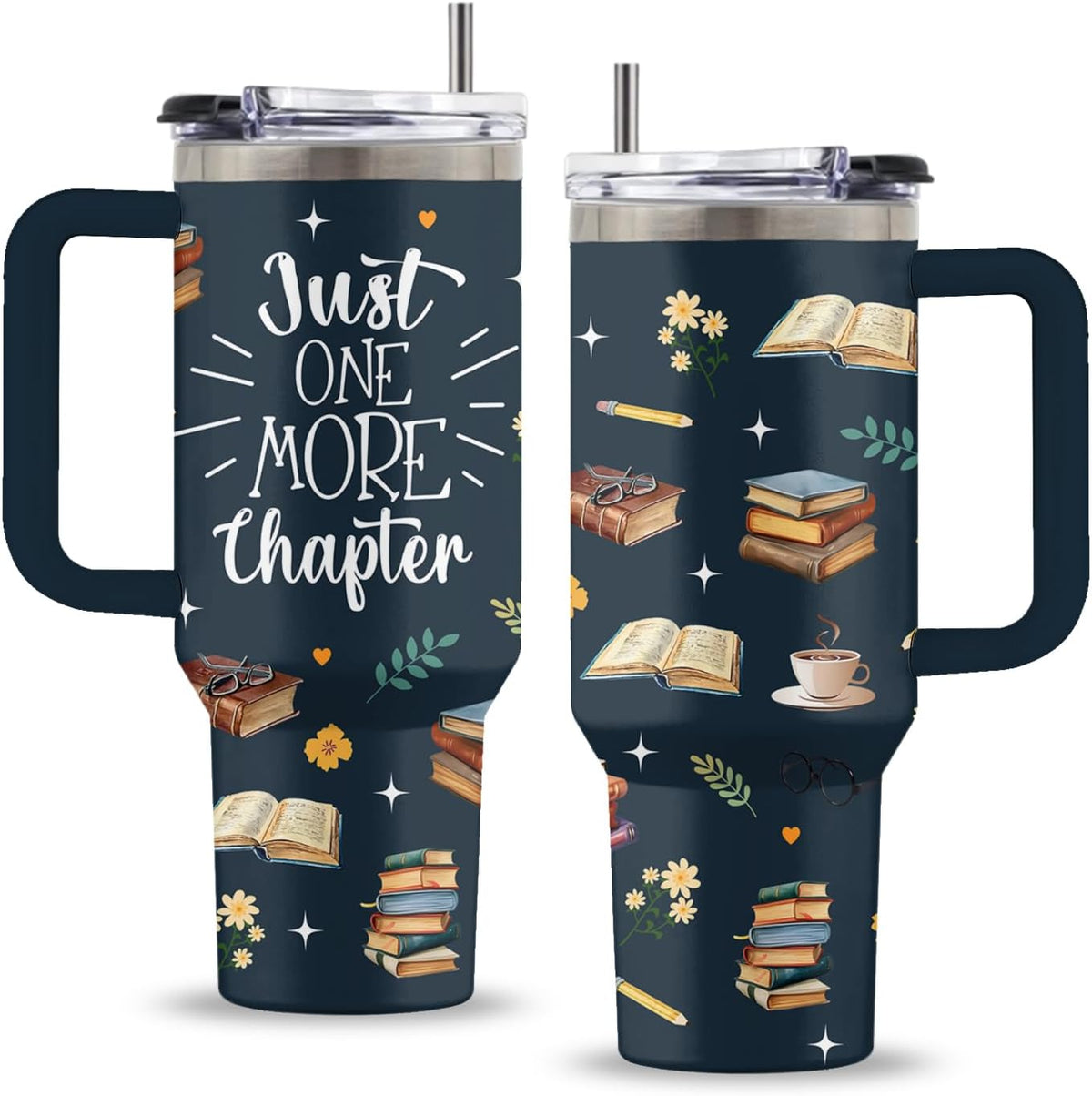 Might Be 40oz Tumbler, with Handle & Straw, Stainless Steel Cup | 40oz Insulated Tumbler, Travel Sport Coffee Water Bottle, Thanksgiving Christmas Birthday Gifts for Woman Man