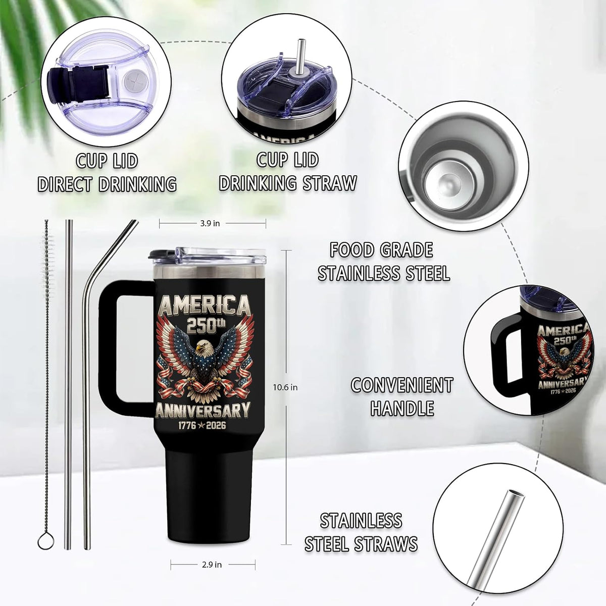 Might Be 40oz Tumbler, with Handle & Straw, Stainless Steel Cup | 40oz Insulated Tumbler, Travel Sport Coffee Water Bottle, Thanksgiving Christmas Birthday Gifts for Woman Man