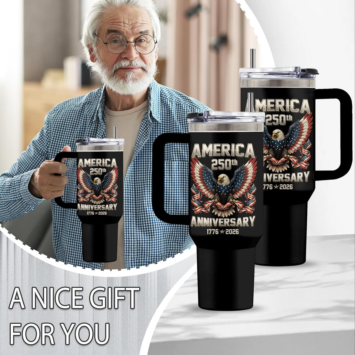 Might Be 40oz Tumbler, with Handle & Straw, Stainless Steel Cup | 40oz Insulated Tumbler, Travel Sport Coffee Water Bottle, Thanksgiving Christmas Birthday Gifts for Woman Man