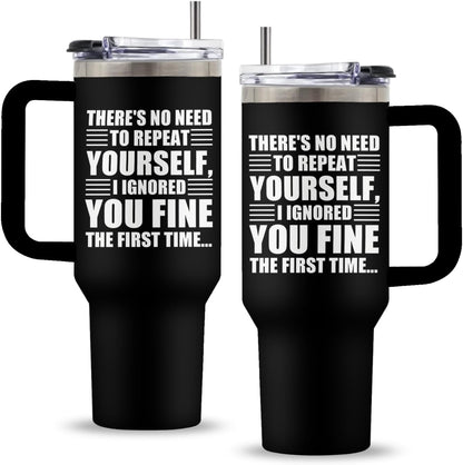 Might Be 40oz Tumbler, with Handle & Straw, Stainless Steel Cup | 40oz Insulated Tumbler, Travel Sport Coffee Water Bottle, Thanksgiving Christmas Birthday Gifts for Woman Man