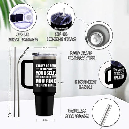 Might Be 40oz Tumbler, with Handle & Straw, Stainless Steel Cup | 40oz Insulated Tumbler, Travel Sport Coffee Water Bottle, Thanksgiving Christmas Birthday Gifts for Woman Man