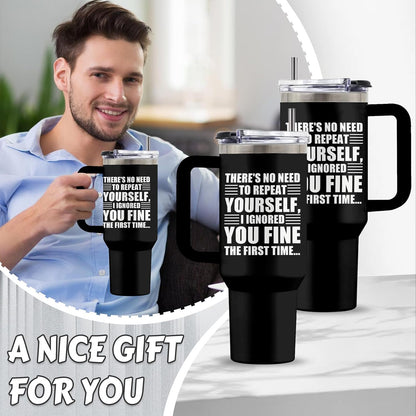 Might Be 40oz Tumbler, with Handle & Straw, Stainless Steel Cup | 40oz Insulated Tumbler, Travel Sport Coffee Water Bottle, Thanksgiving Christmas Birthday Gifts for Woman Man