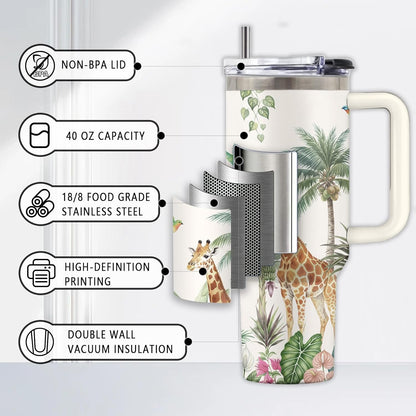 Might Be 40oz Tumbler, with Handle & Straw, Stainless Steel Cup | 40oz Insulated Tumbler, Travel Sport Coffee Water Bottle, Thanksgiving Christmas Birthday Gifts for Woman Man